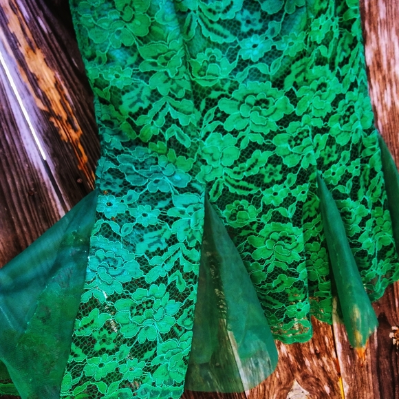 NWT Green Lace Midi Mermaid Dress US Size 2 - Picture 5 of 6